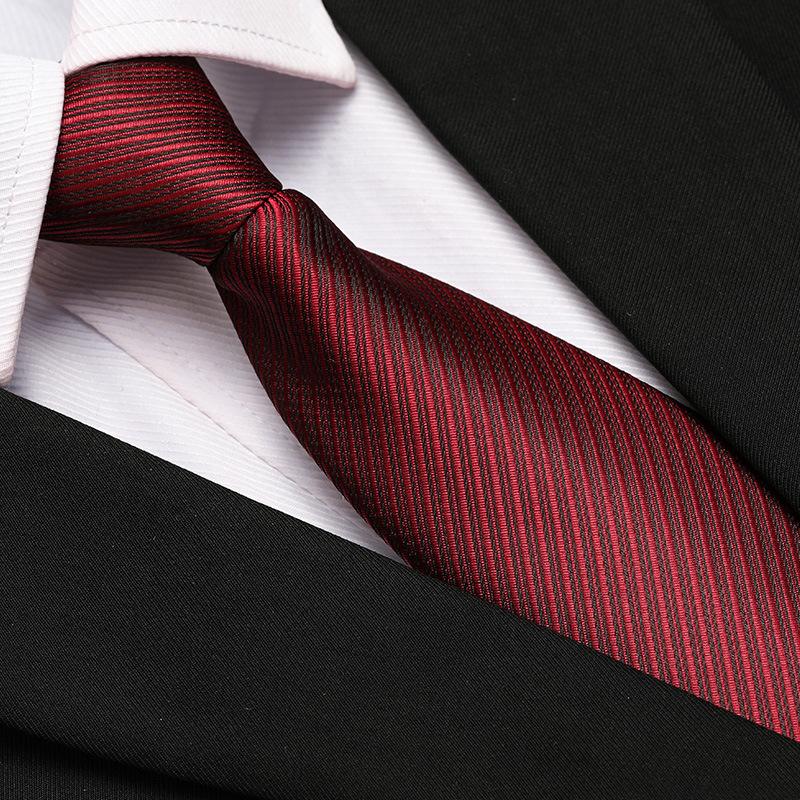 Men'S Formal Wedding Business Tie 8Cm Groom Wedding Banquet Burgundy Tie Hand Zipper Men And Women