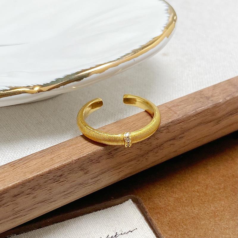 Итальянское ретро дугообразное матовое кольцо Zir*****Pen средневековое винтажное бамбуковое сочленение личность легкая роскошь парное кольцо женское Adjustable opening