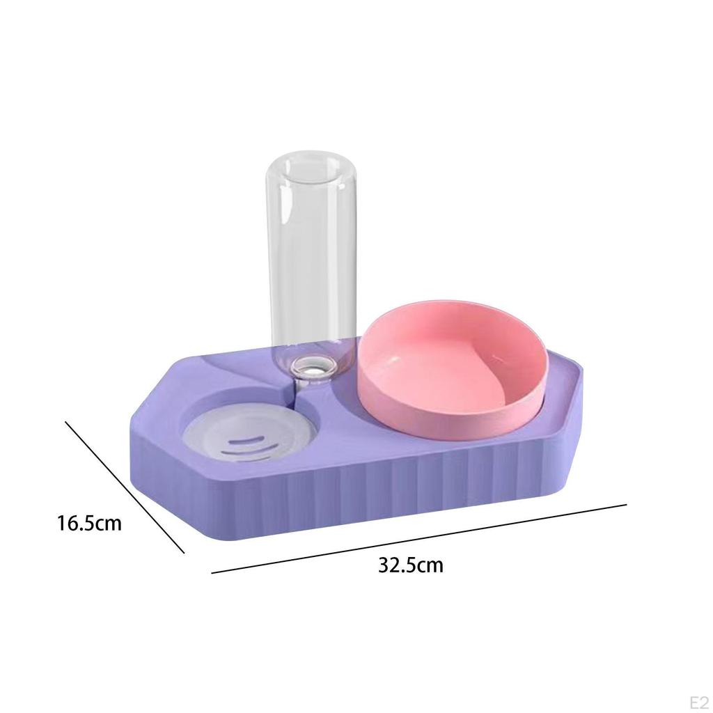 Dog Bowls Drink Fountain Cat Food Dishes Pet Feeding Station Detachable Non Slip Automatic