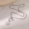 Stainless Steel Necklaces Exquisite Cartoon Flower Shell Pendant Toggle Button Chain Choker Fashion Necklace For Women Zircon