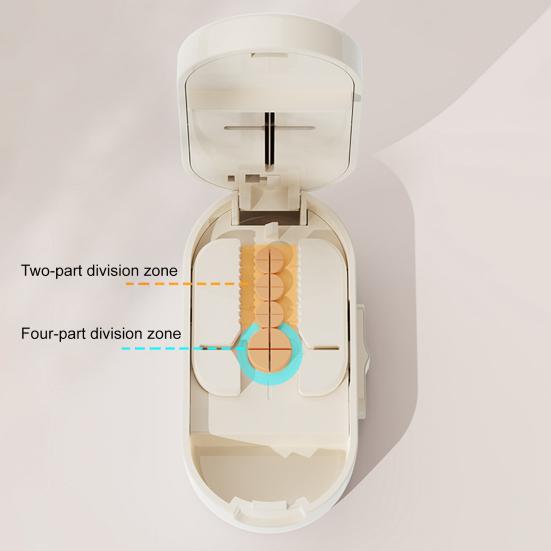 Pillenschneider Teiler Tragbar 2-in-1 Pillenschneider Einstellbar 1/2 1/4 Tablettenteiler mit Scharfer Klinge für Kleine Und Winzige Pillen Arbeit Reisegebrauch