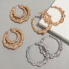 HipHop Gouden Zilveren Kleur Bamboe Ronde Hoepel Oorbellen voor Vrouwen Statement Grote Cirkel Hart Ster Geometrische Oorbellen Feest Sieraden