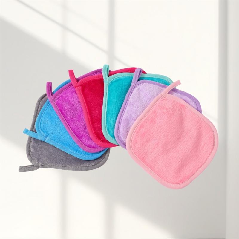 Sada 7 měkkých flanelových žínek, rukavice na mytí obličeje, mycí rukavice na obličej a tělo, jemné bavlněné ručníky pro děti i dospělé