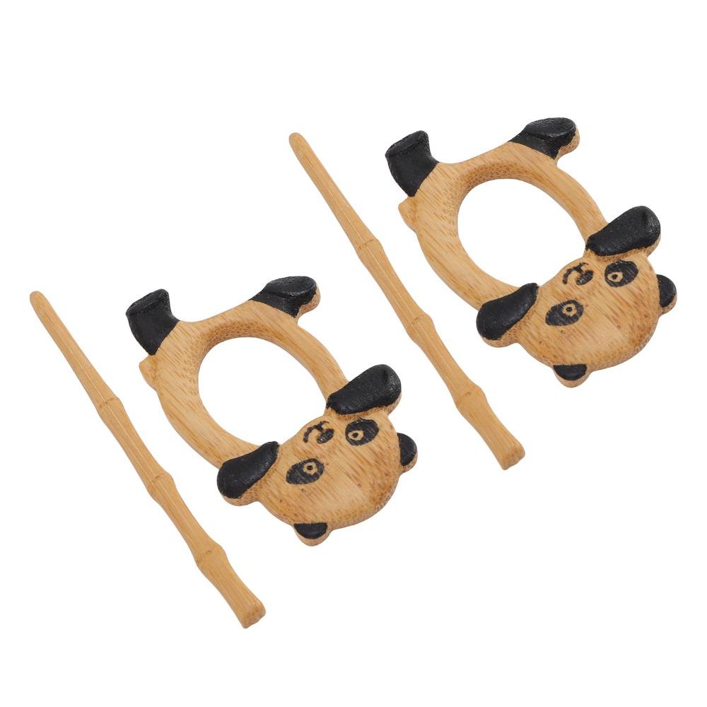 2pcs Carved Style Wooden Brooch Decorative Shawl Pin Vintage Wooden Pin For Cardigan