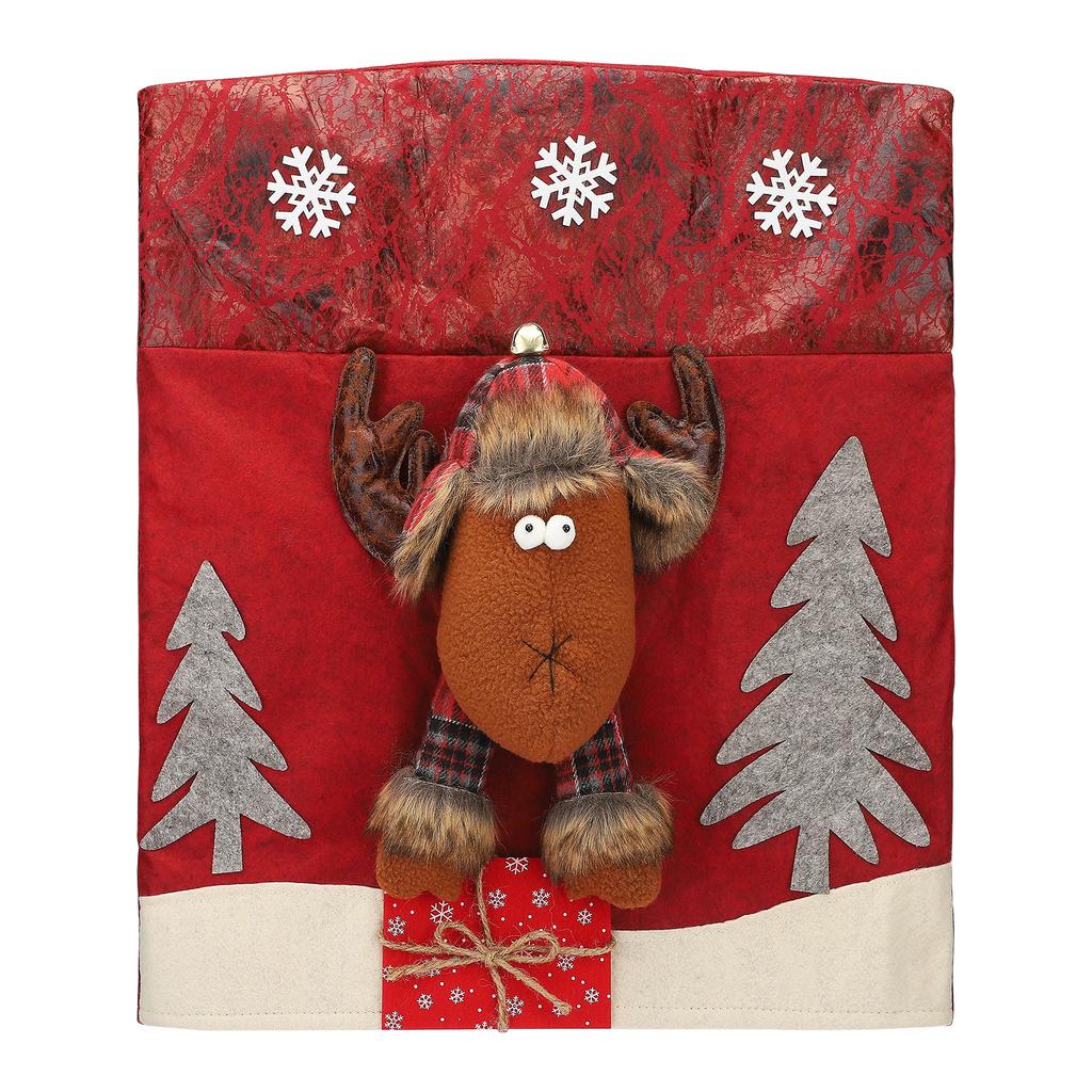 Xmas Chair Cover Dining Room Chair Seat Back Cover Removable Reusable Festival Decoration