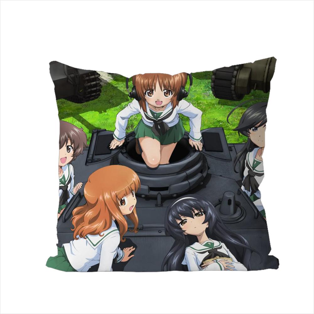 GGIRLS und PANZER Kissenbezug für Auto Sofa Dekoratives Zuhause Zweiseitiger Druck Plüsch Quadratisch Wurf Kissen Kissenbezug