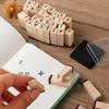 40 Pcs/Set Self Inking Number Letter Stamp School Stationery Wood Rectangle Kids Number Seal Diary Decoration DIY Handmade