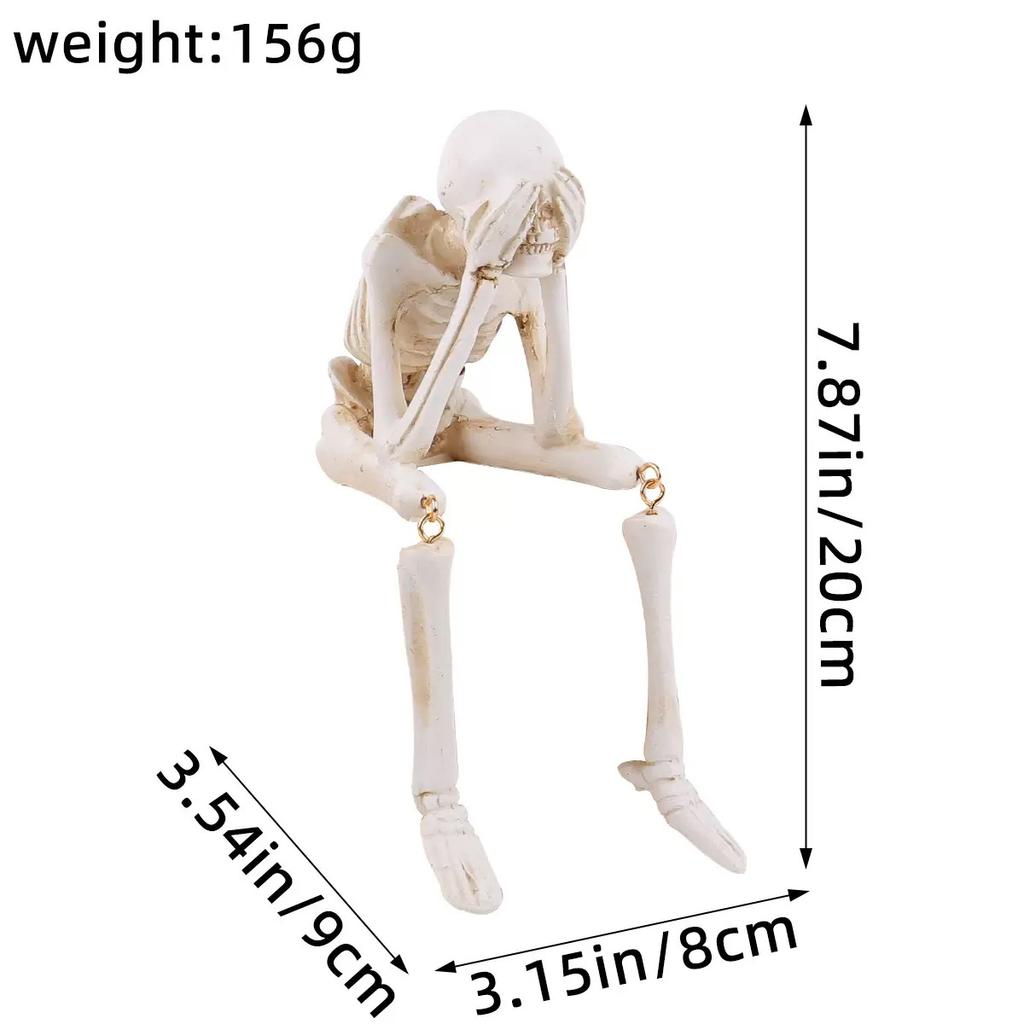 D2 Halloween Resin Ghost Skeleton Fun Body Modeling Craft Jewelry Indoor Halloween Props Halloween Decoration Skull Resin Figure