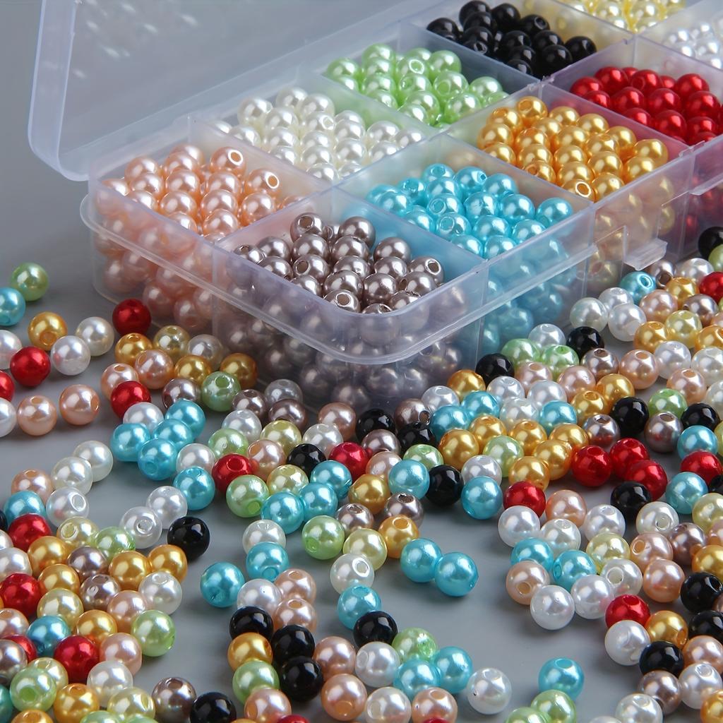 630Pcs 6mm Round Acrylic Beads, 10 Colors Set for Jewelry Making, Valentine's DIY, Bracelet Necklace Craft Supplies