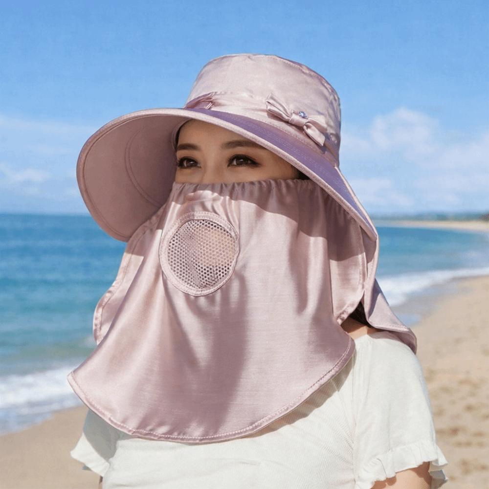 Breathable Women Picking Tea Hat Wide Brim Neck Flap Hat Sunshade Sun Hat Outdoor Activities