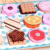 Wooden Dessert Puzzle Toy Set - Colorful Cookie And Pastry Matching Toy Toddler Shape Recognition And Fine Motor Skills