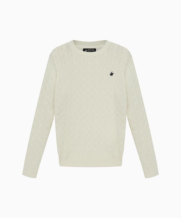 BHPOLOCLUB Women'S Cable Round Neck Knit 4 Colors Ts410