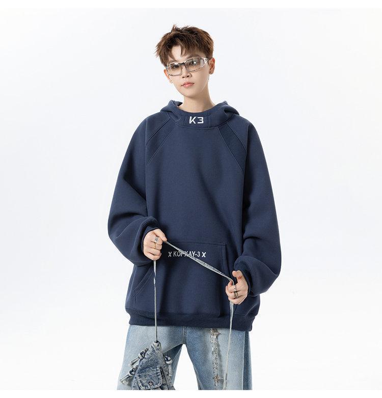2025 Spring/Autumn Men's Embroidered Hooded Sweatshirt: Loose, Lazy Style Jacket