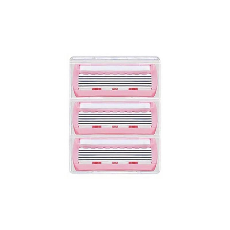 6-Layer Stainless Steel Blades Ladies Razor with Non-Slip Handle