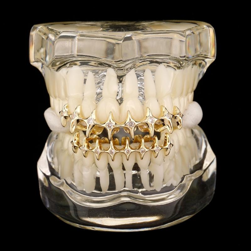 Unisex Star Accented Mouth Grills Present for Hip Hop Fan Comfortable Tooth Grills Suitable for Party and Performances