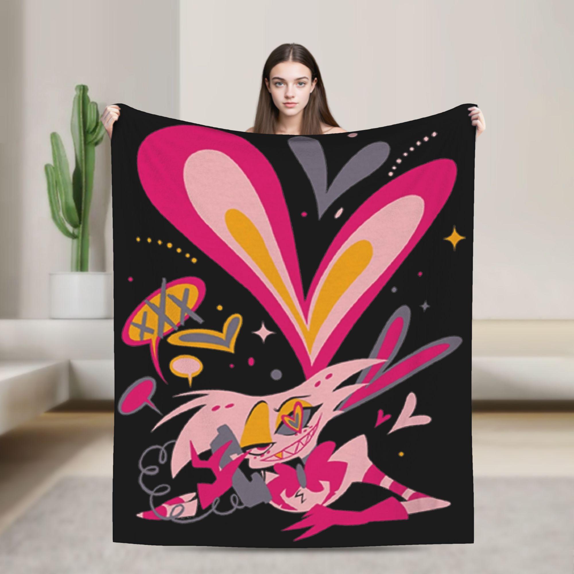 Hazbins Hotels Angel Dust X Husk Loser Blanket Flannel Printed Multifunction Soft Throw Blanket for Home Travel Rug Piece 100x150cm