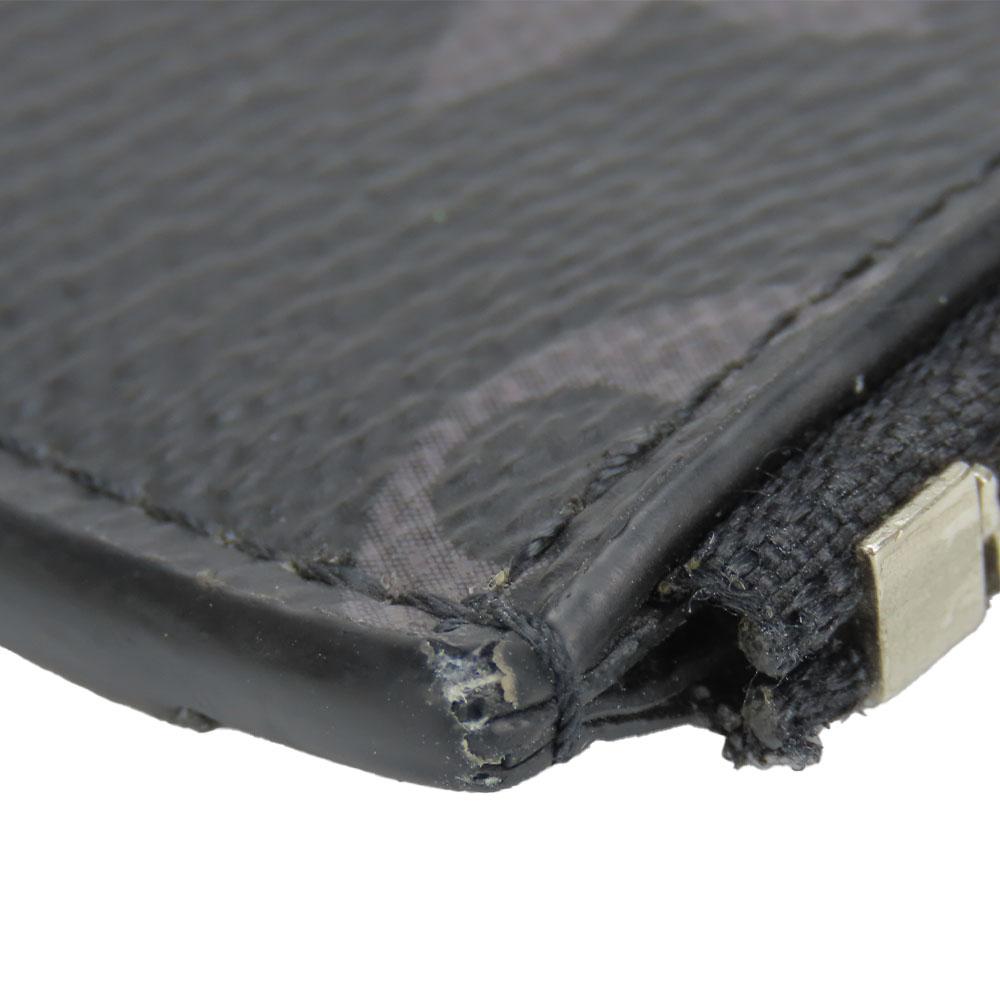 Used LOUIS VUITTON Coin case Coin card holder M30271 Monogram Eclipse Noir black Fragment case