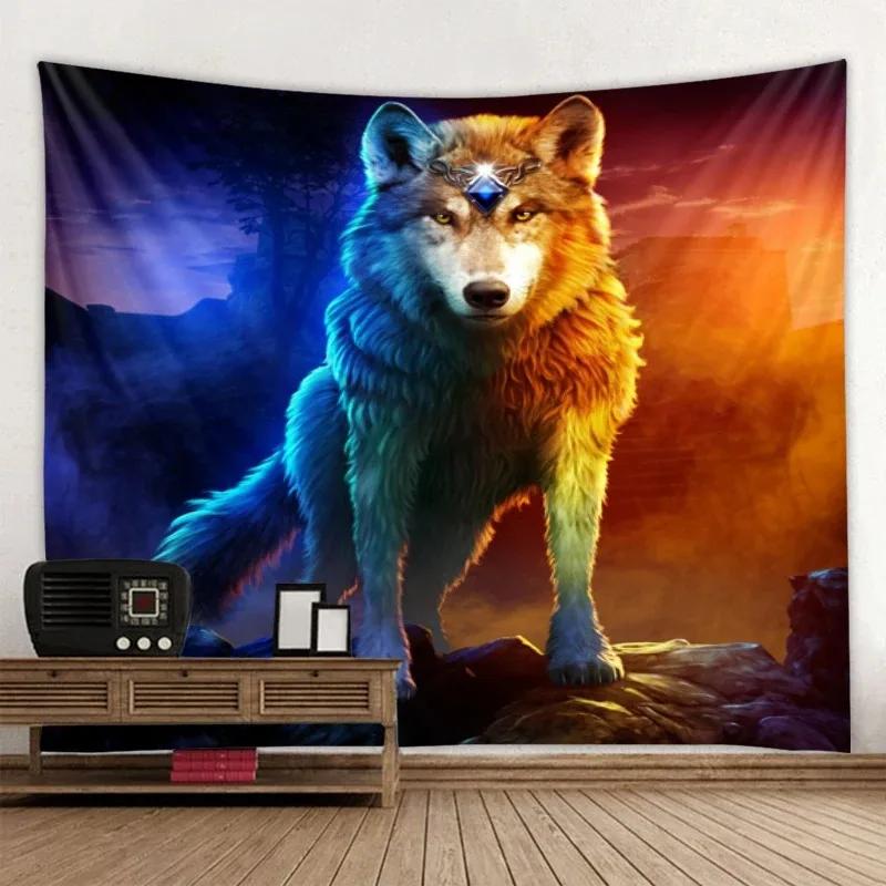 

Декоративный гобелен Prairie Wolf King для офиса, гостиной, домашнего настенного гобелена 100x75cm