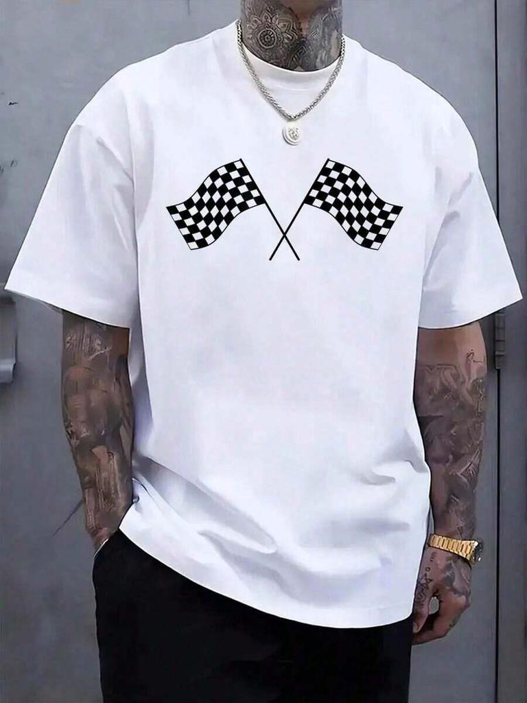 Cool Car Racing Black And White Checkered Race Finish Flag Unisex T-Shirt