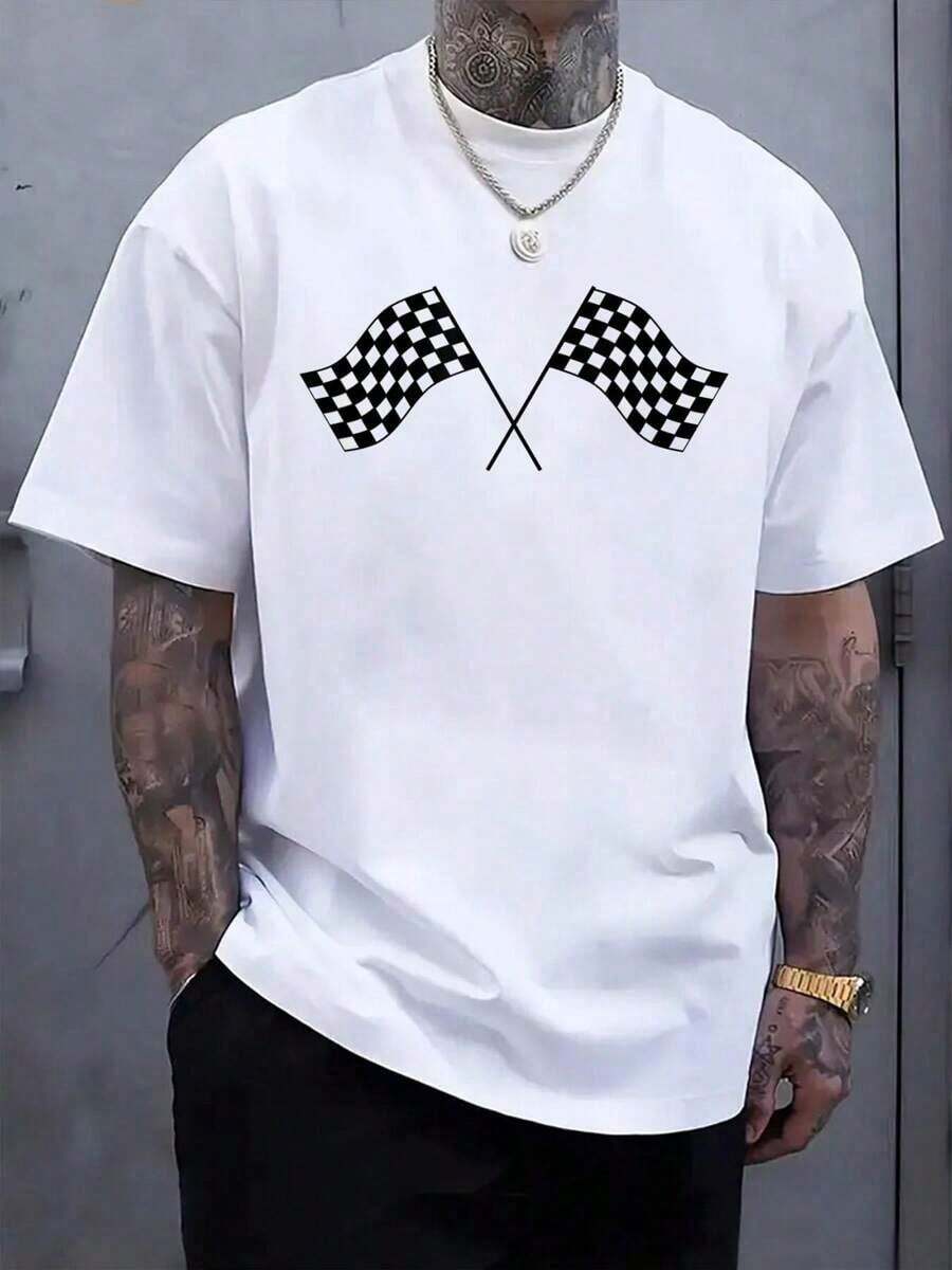 

Cool Car Racing Black And White Checkered Race Finish Flag Unisex T-Shirt XL