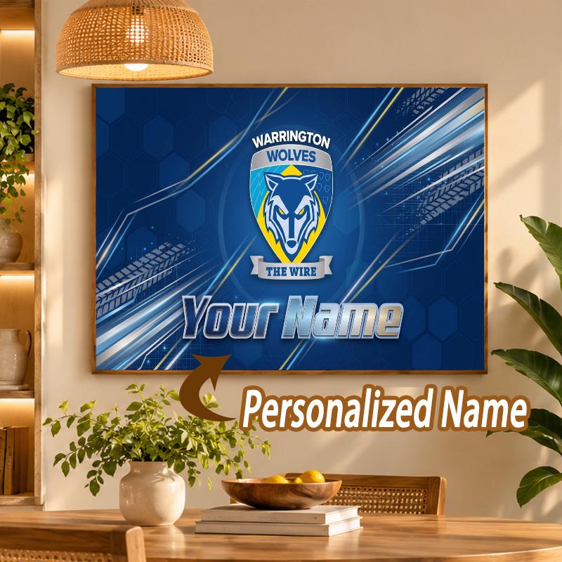 Custom Name Warrington Wolves 5D Diamond Painting Personalized Full Drill Diamond Art Kit Gift