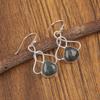 Natural Moss Agate Gemstone 925 Sterling Silver Designer Earrings 1.50" Handmade Jewelry For Gift  EE-2-26