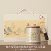 Chinese ceramic teacup new home tea separation office cup Ru kiln tea cup with lid business practical gift