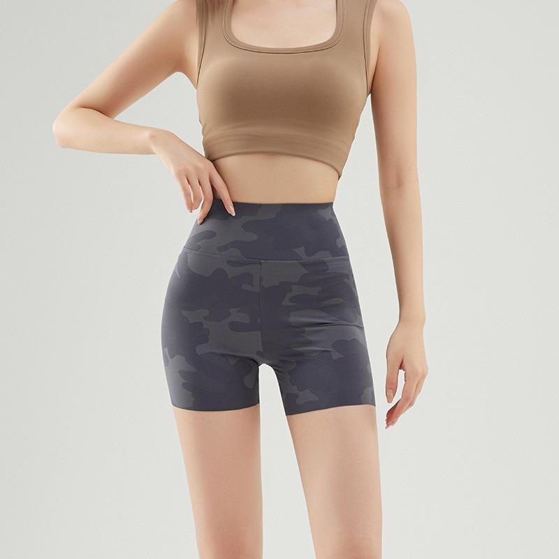 Camouflage five-point ice shark pants summer wear sports yoga pants women's hip lift belly women's leggings