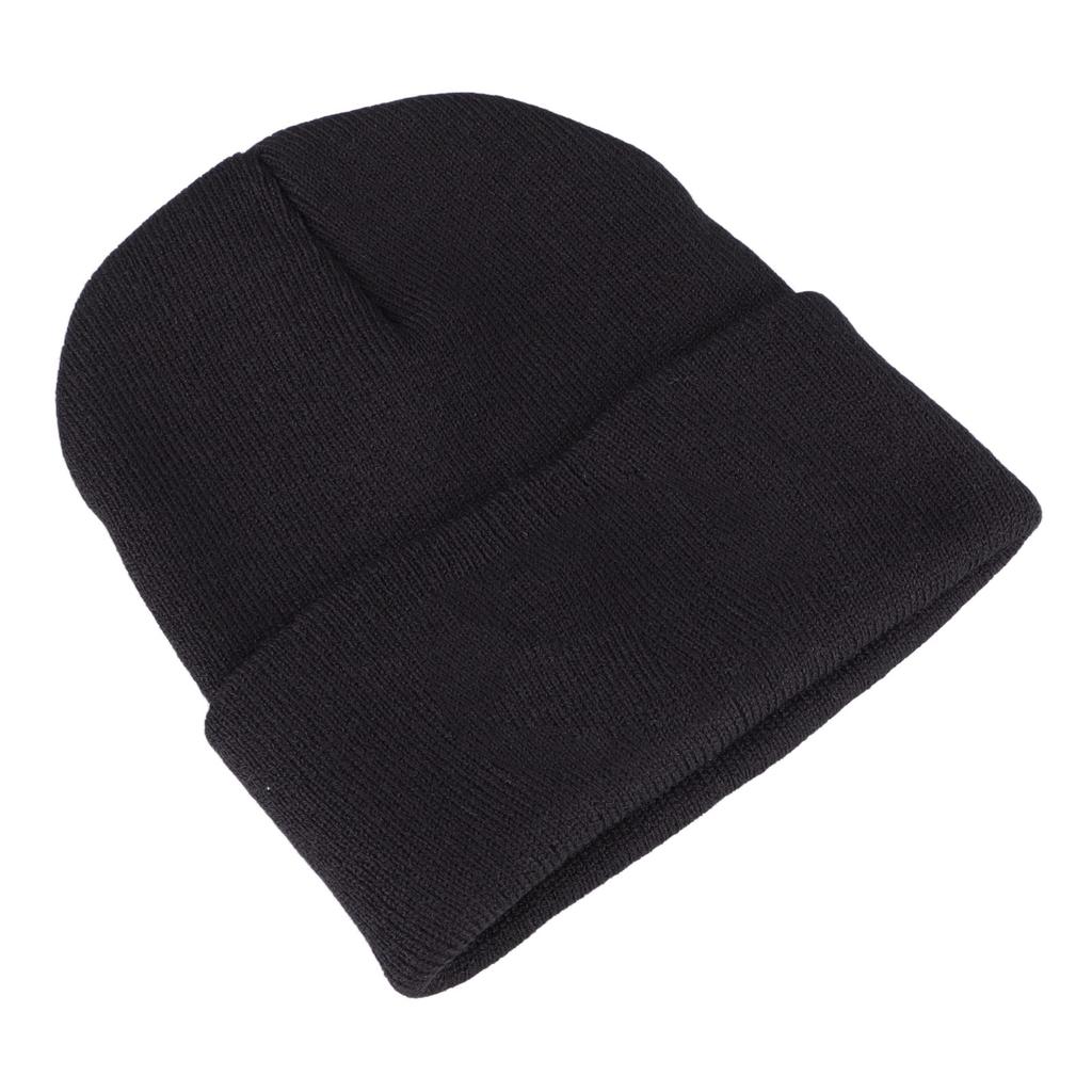 Black Warm Hat High Elasticity Acrylic Fiber Thermal Hat for Autumn Winter Black Imp Decoration
