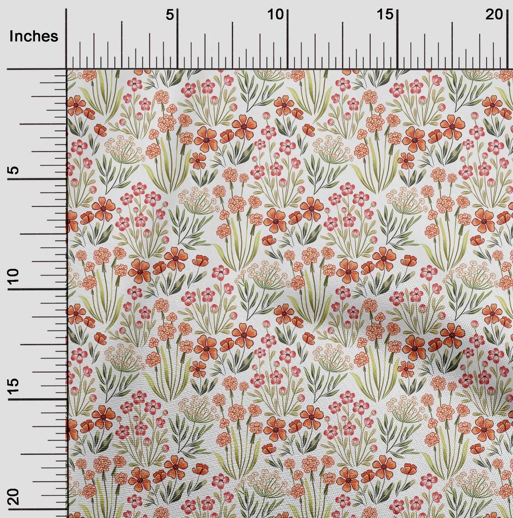 oneOone Cotton Flex Light Yellow Fabric Floral Diy Clothing Quilting Fabric Print Fabric By Yard 40 Inch