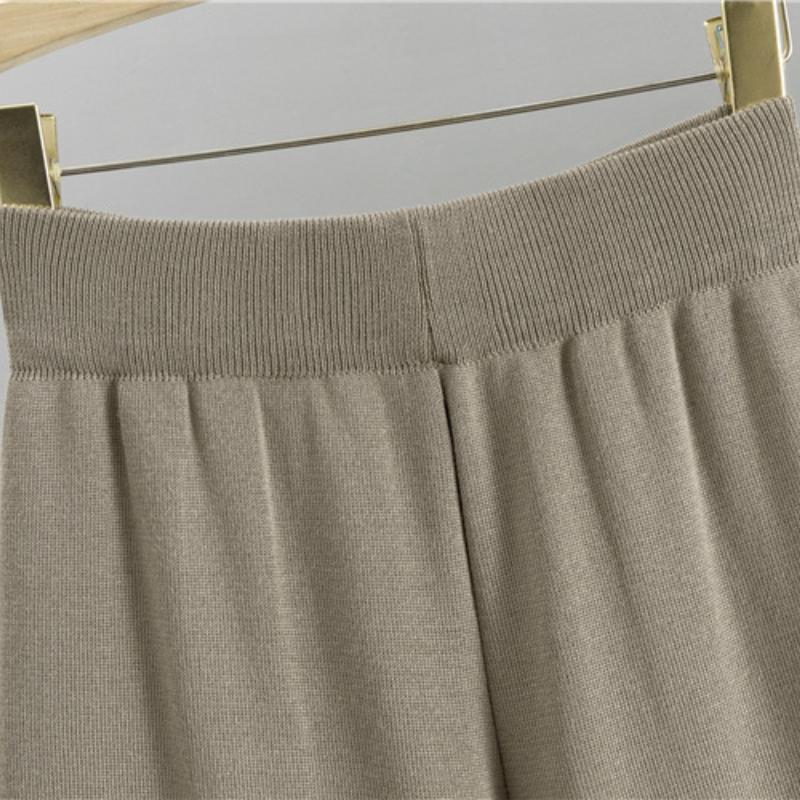 Jarní a podzimní ležérní pletená sada tílko bez rukávů svetr kardigan kalhoty 3dílná sada