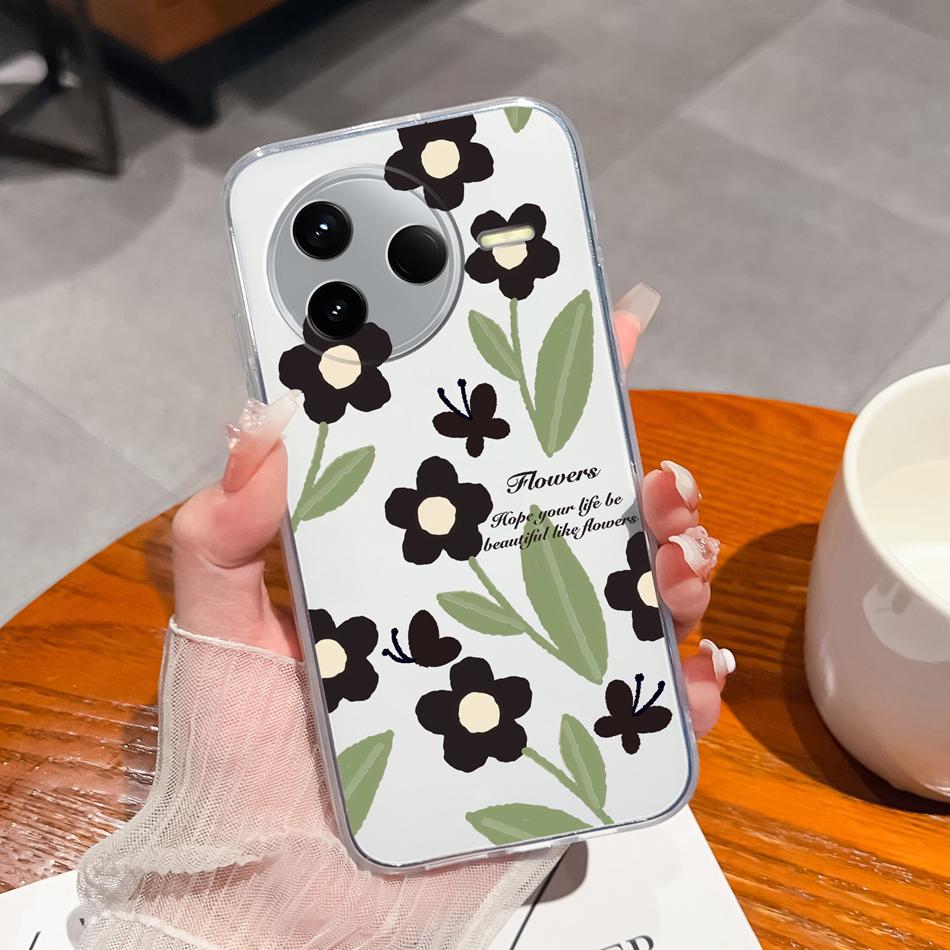 Case For POCO F7 Pro / F7 Ultra Summer Flower Transparent Funda For POCO F 7 Soft Untra Thin Phone Back Cover Shockproof Housing