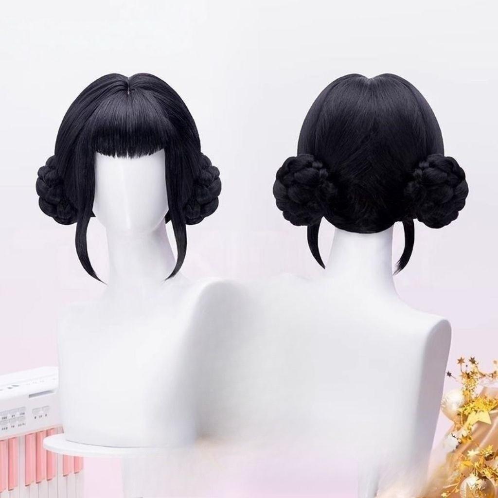 Mode K-Pop Hexenjäger Gruppe Cosplay Perücke Zoe Schwarz-Lila Gemischt Seidenperücke Kostüm