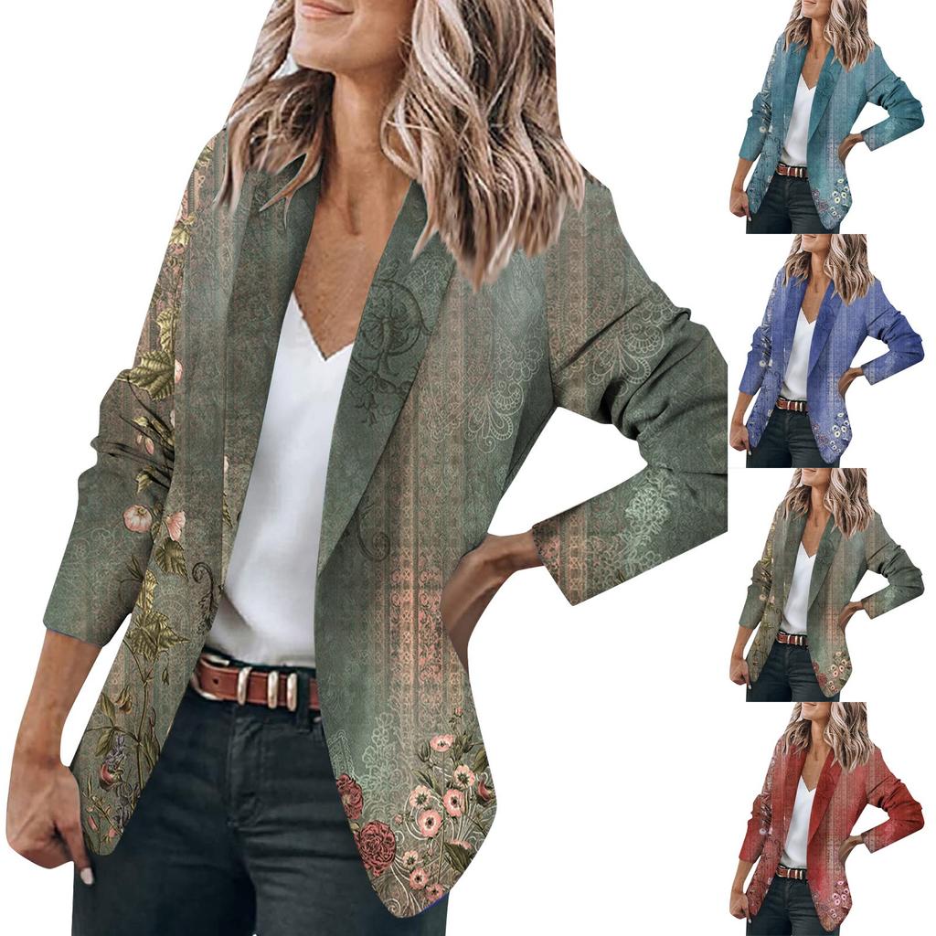 Damejakke Langermet Cardigan Krage Enkeltknapp Business & Leisure Topp