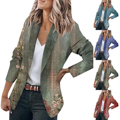 Damen Jacke Langarm Cardigan Kragen Einknopf Business & Freizeit Top