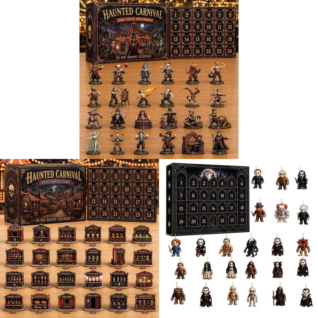 Halloween-Adventskalender mit Acrylkomponenten für den Countdown zum Feiertag Geschenk