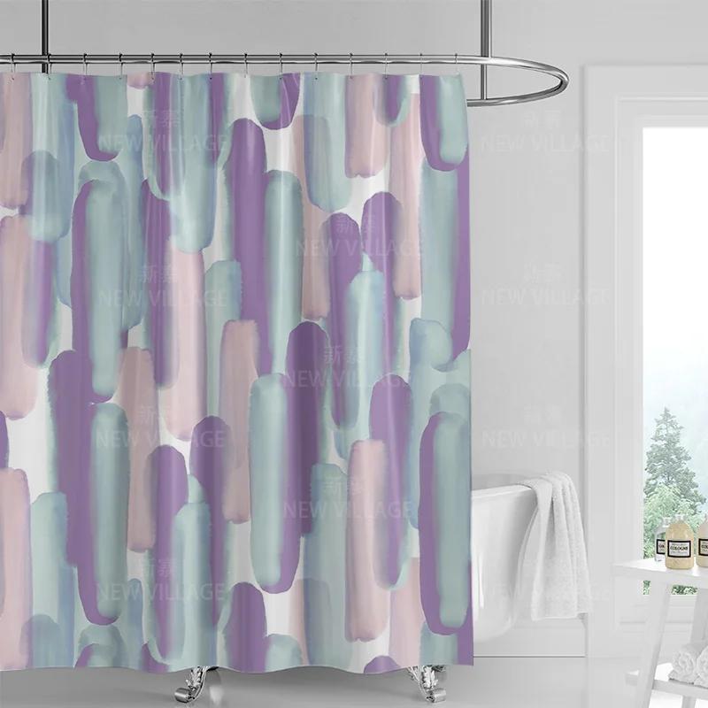 Abstract geometric graffiti shower curtain Nordic minimal wind waterproof fabric bathroom curtain shower curtain 180x200