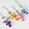 Bell Orchid Crochet Flowers Pendant Car Mirror Pendant Bag Decor Artificial Flowers Decoration Gift