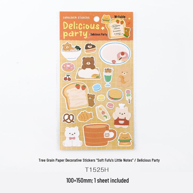 Letter Lover Japanese Grain Paper Decorative Stickers: Soft Fufu Notes & Illustrations