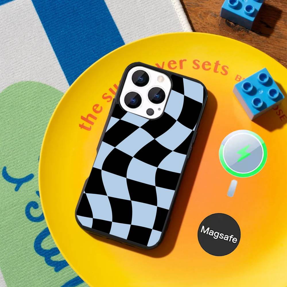Checked chess board lattice Phone Case For iPhone 17,16,15,14,13,12,11,Pro,Max,Plus,Mini Magnetic Magsafe Wireless Charging
