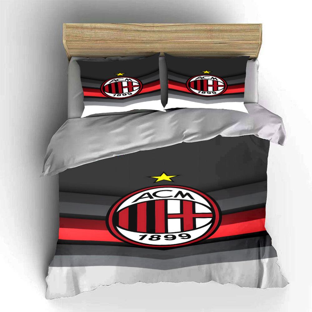 Motivo logo AC Milan. Set lenzuola Set copripiumino Copripiumini Federe(1*Copripiumino 2*Federe senza imbottitura piumone)
