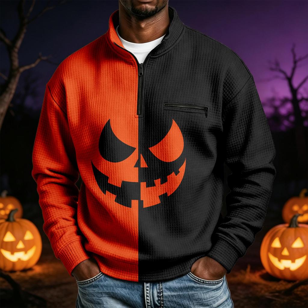 Men's Halloween Print Long Sleeve Sweatshirt