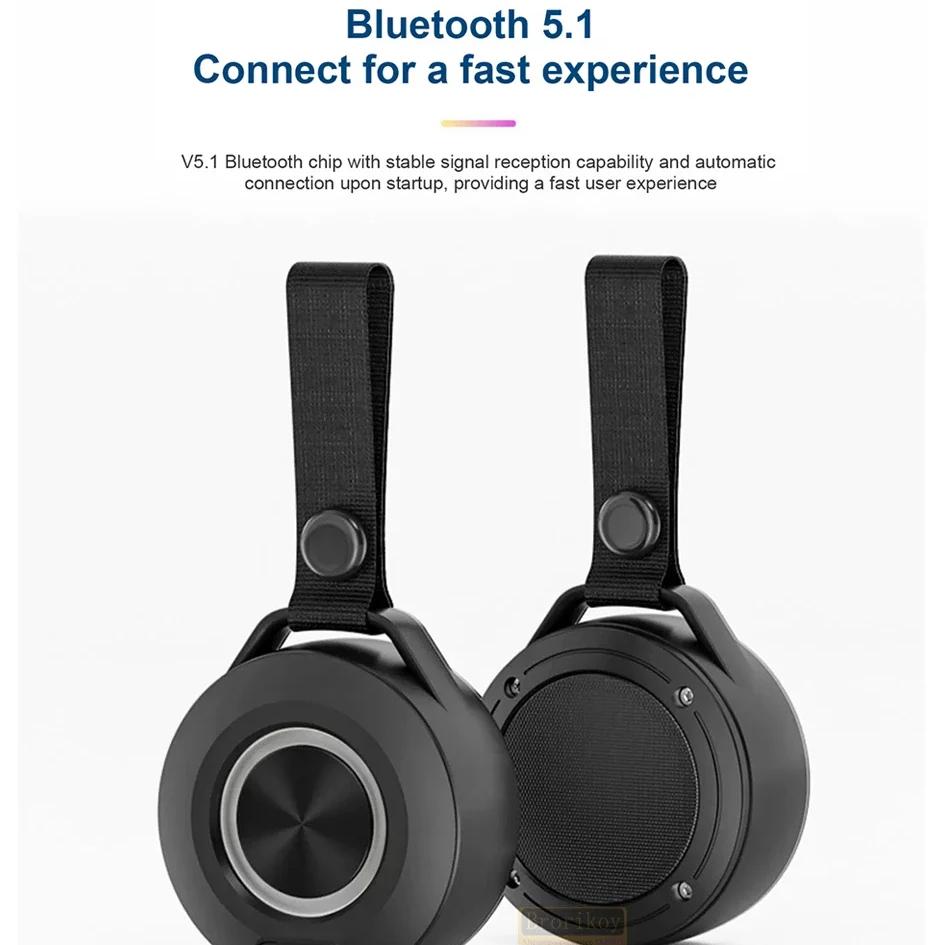 Wireless Bluetooth Speaker Sound Light Rhythm Subwoofer Stereo Music Center Hands-free Call Outdoors Waterproof Portable Mini Speakers
