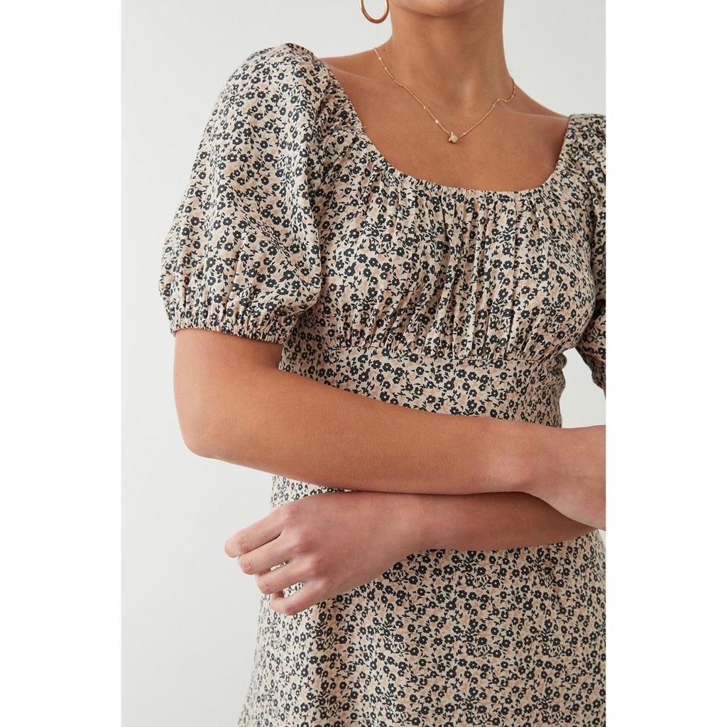 Dorothy Perkins Dam/Dam Ditsy Print Ruched Midi-klänning