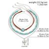 Jewelry Retro Imitation Turquoise Cow Head Collarbone Chain Beaded Necklace Set Ethnic Style Cactus Necklace Decoration