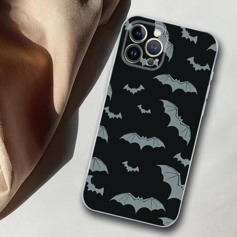 Goth Vampire Bat Phone Case For iPhone 14 13 12 11 Pro Max XS X XR SE 2020 6 7 8 Plus Mini Transparent Shell