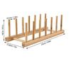1/2 Stück Bambus Geschirr Teller Schüssel Tasse Buch Topf Deckel Schneidebrett Trockengestell Ständer Abtropfgestell Aufbewahrungshalter Organizer Küchenbecherhalter 5