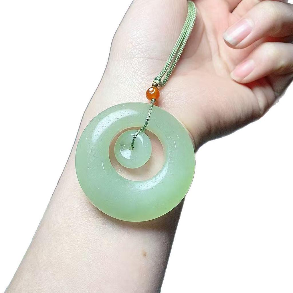 Collana con Ciondolo in Giada Dongling Intrecciata per Uomo e Donna