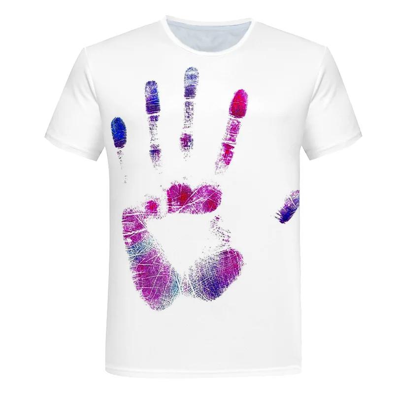 Halloween Big Palm Pattern Print T-Shirt For Men Summer Fashion Short Sleeve  T Shirt Women Street Casual Oversized Clothing