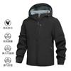 Cross-border men's autumn and winter soft shell clothing outdoor casual loose windproof and cold-proof fleece jacket hooded jacket can be opened twice